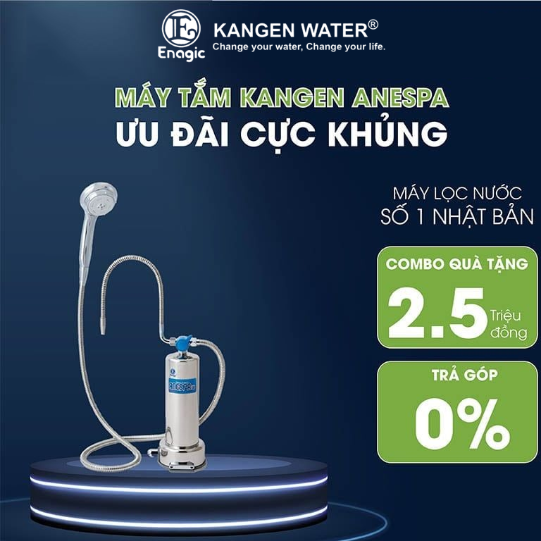 Máy tắm khoáng Kangen ANESPA nhập khẩu Nhật: Trẻ da bóng tóc